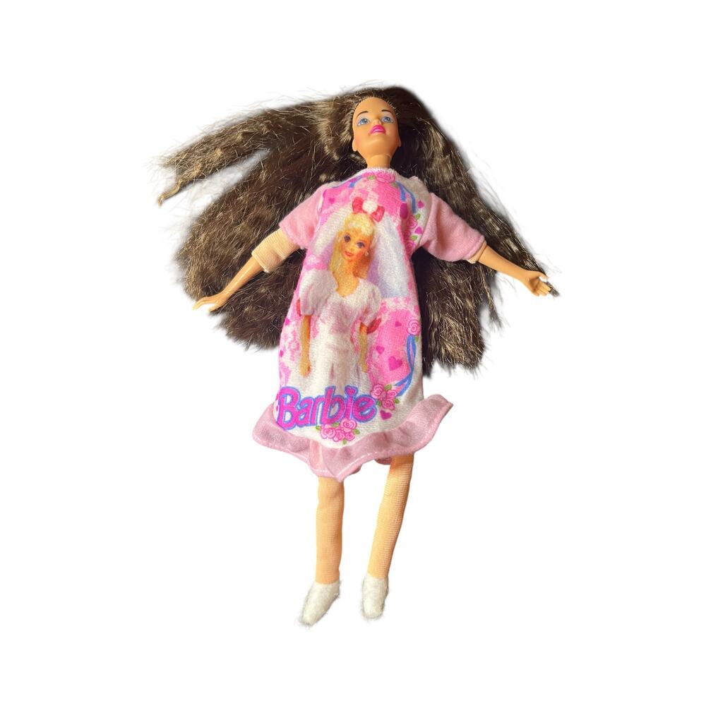 Rare Vintage 1993 Mattel Bedtime Barbie - Brunette Variant Collectible